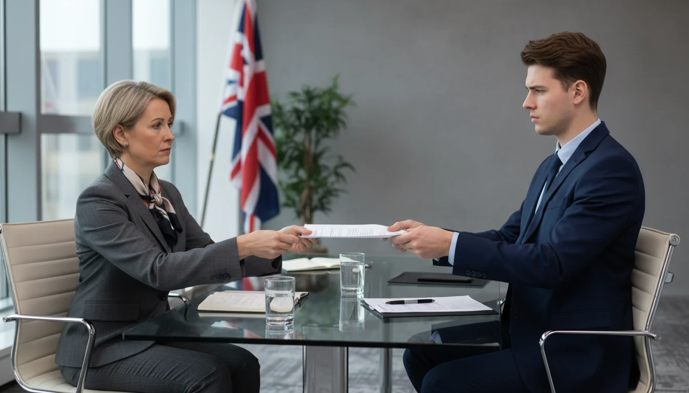 UK employee handing resignation