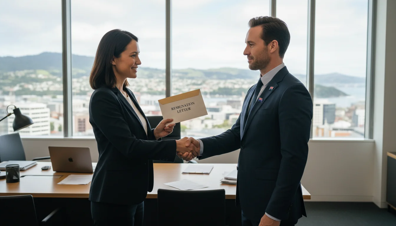 Handing over resignation notice