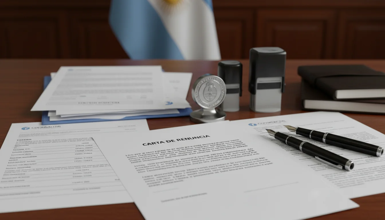Argentine flag with legal documents
