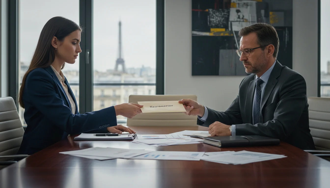 Businessperson handing in notice