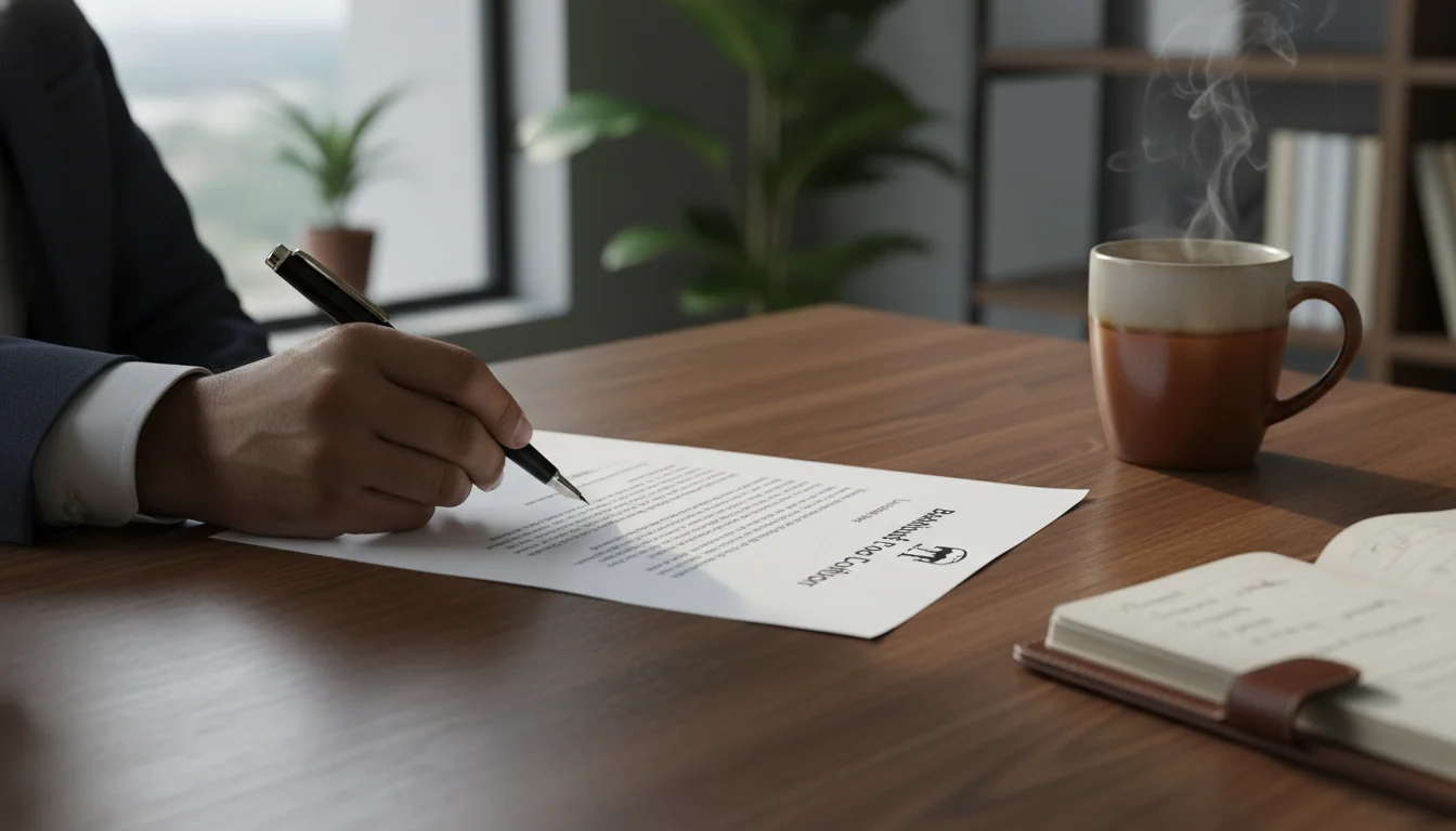 Signing corporate resignation document