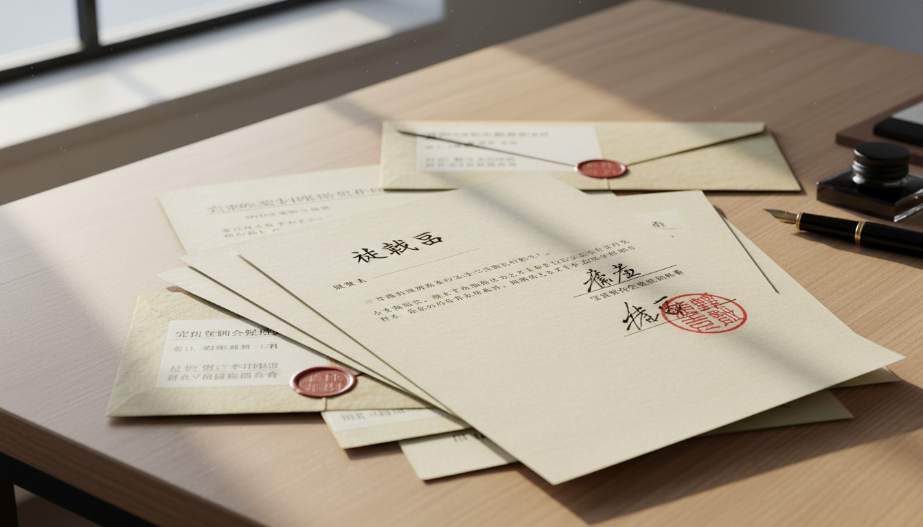 Stack of legal resignation documents