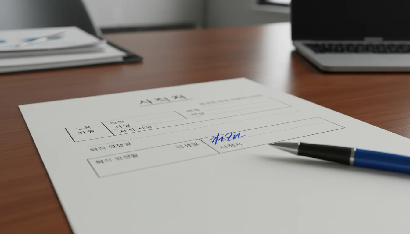 Korean resignation form template