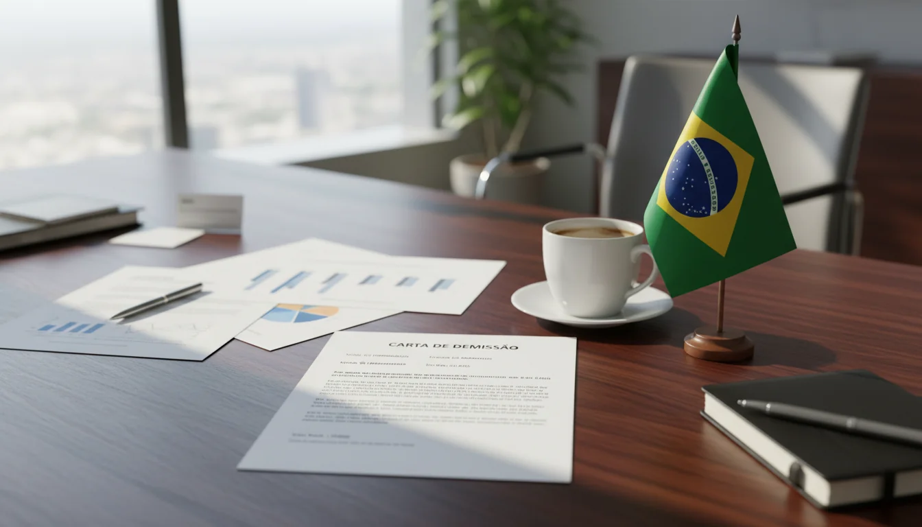 Brazilian flag with corporate paperwork