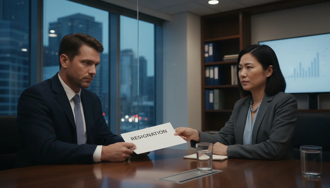 Employee discussing resignation with manager