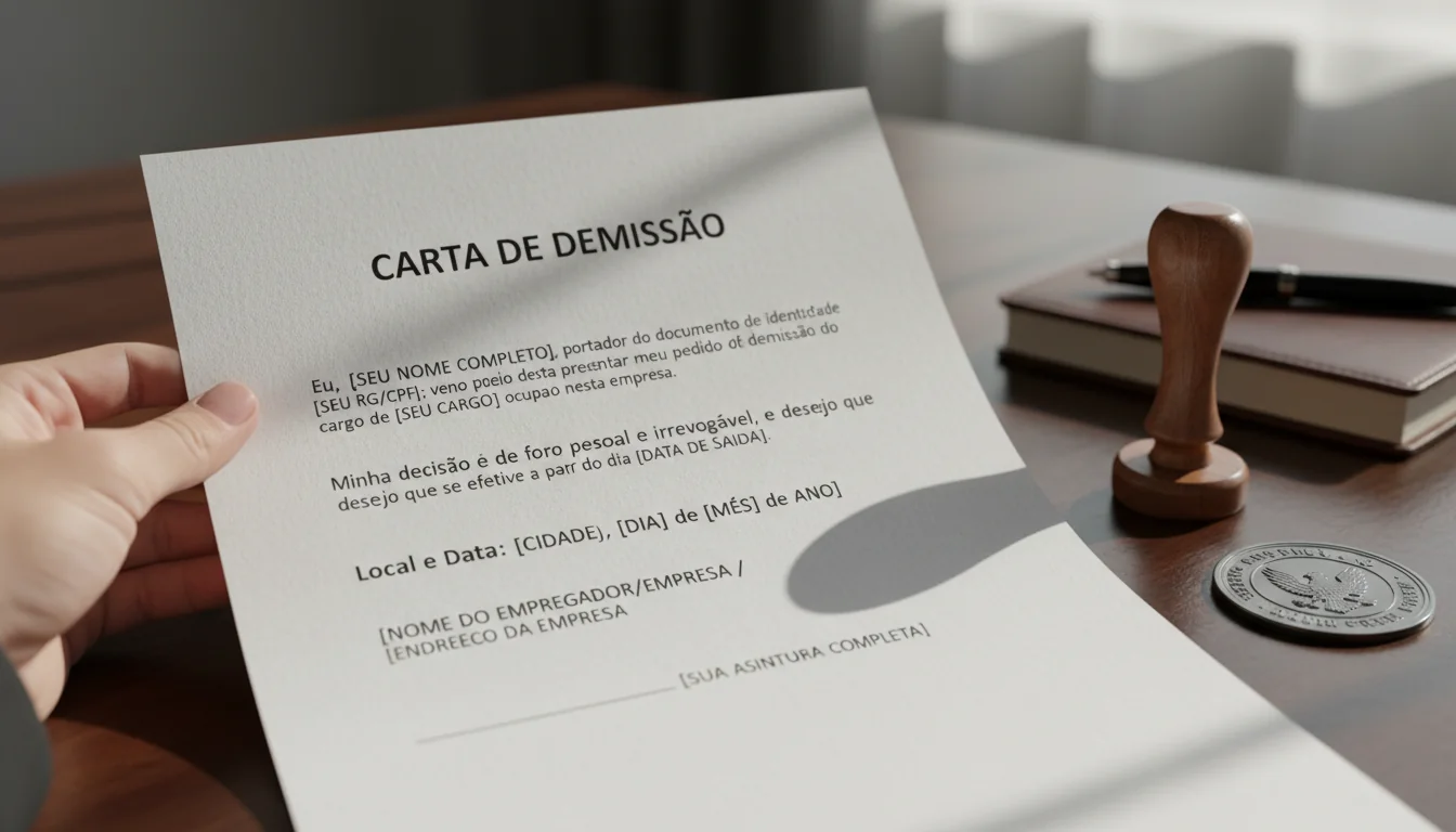 Legal resignation document close-up