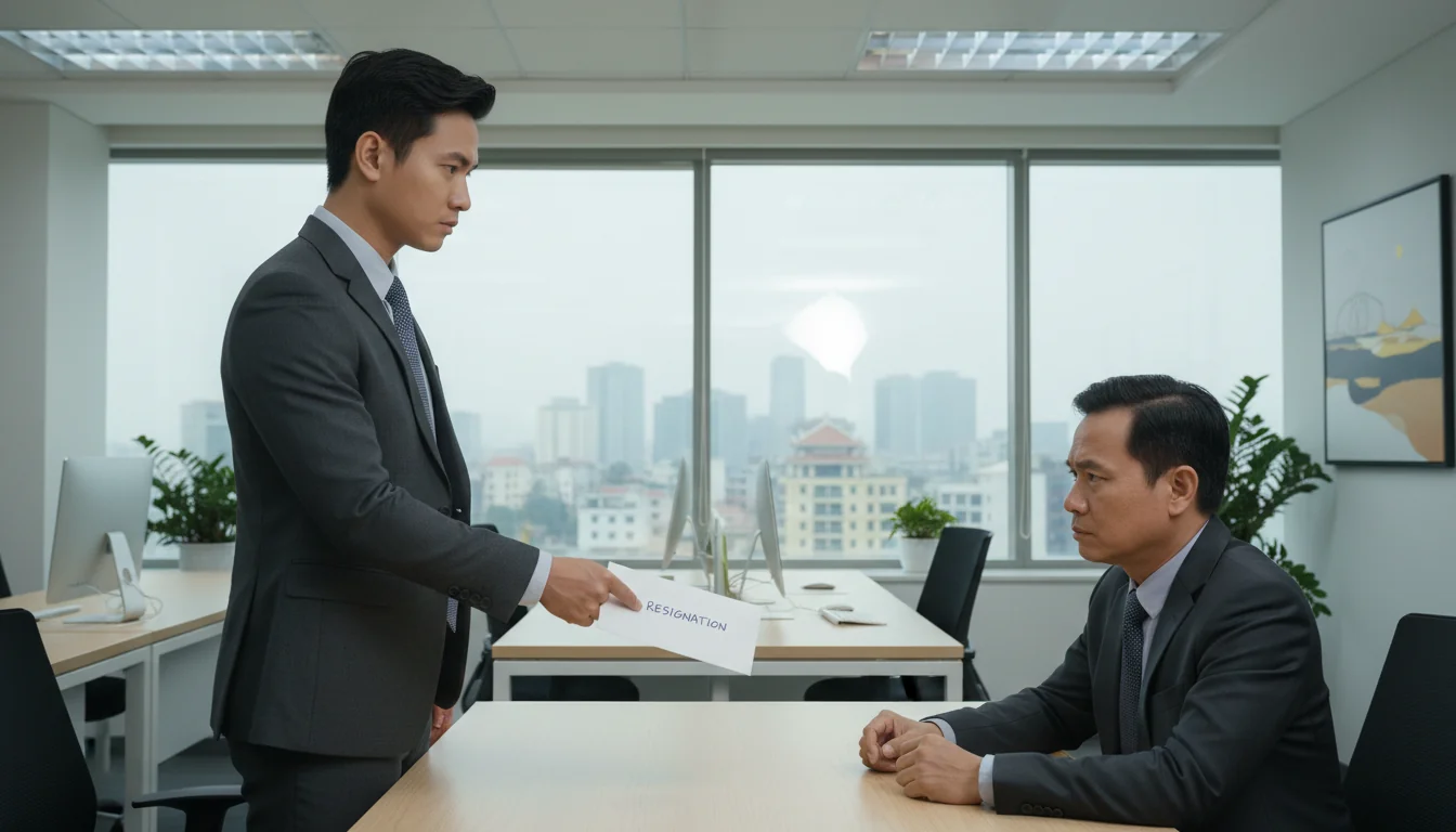 Employee handing in notice