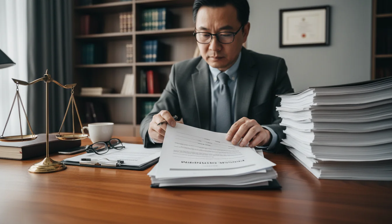 Reviewing legal business papers