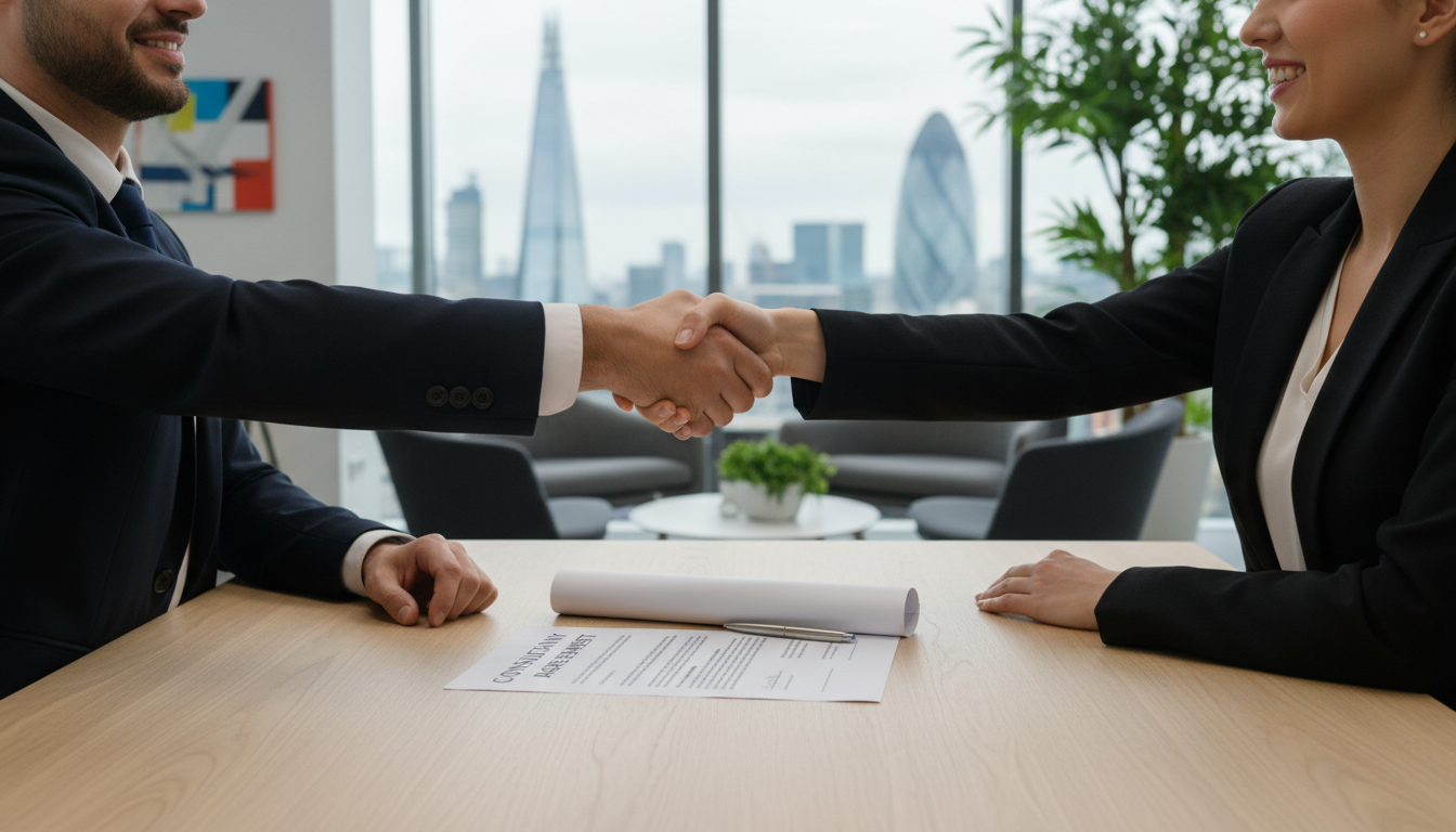 Handshake sealing consultancy deal