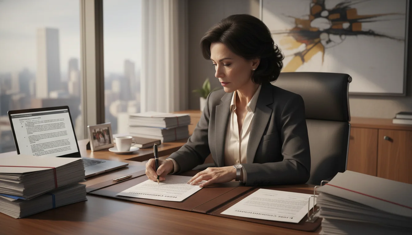 Professional signing legal contract