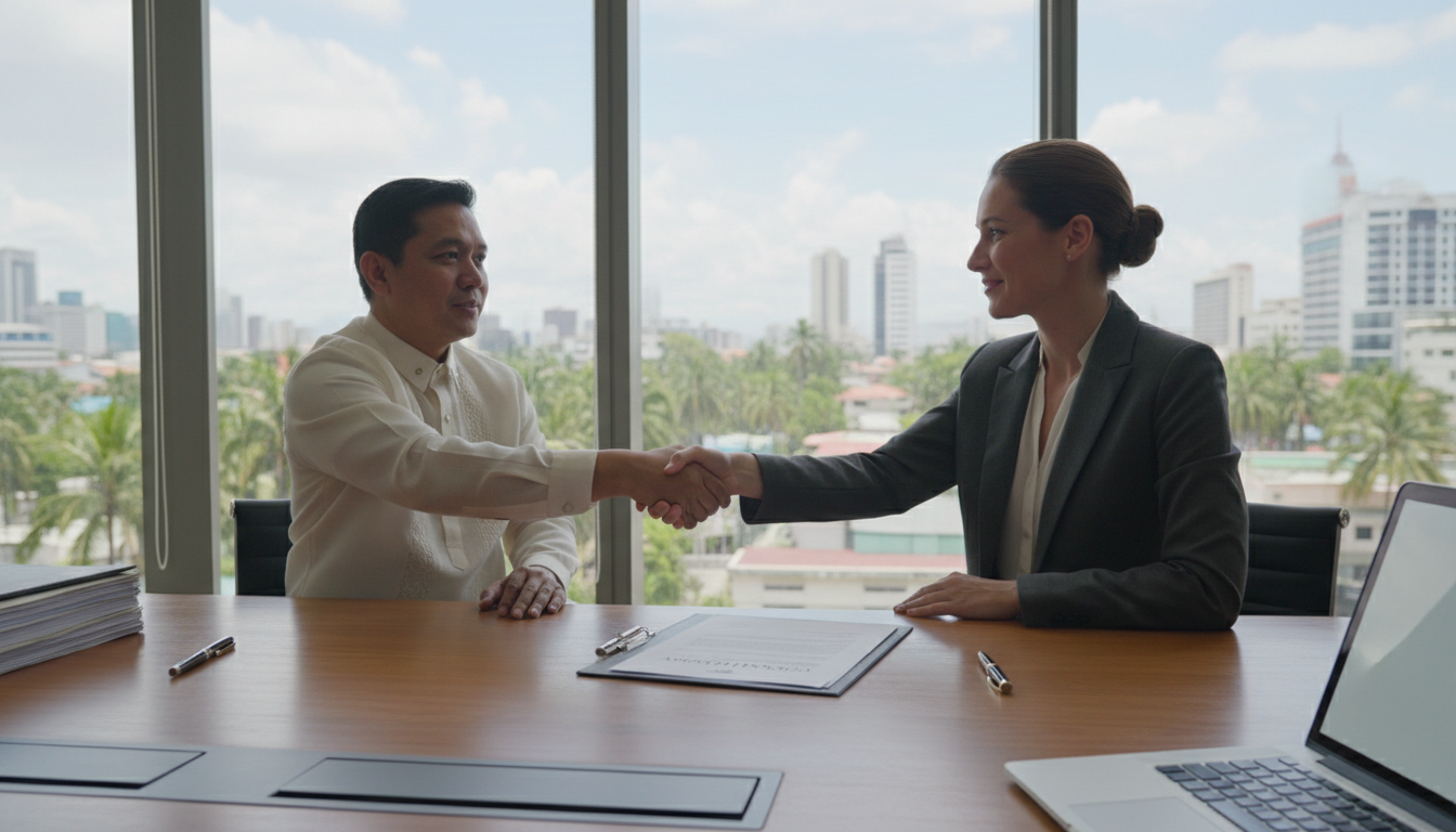 Handshake sealing business agreement