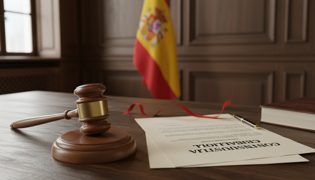 Gavel and Spanish legal papers