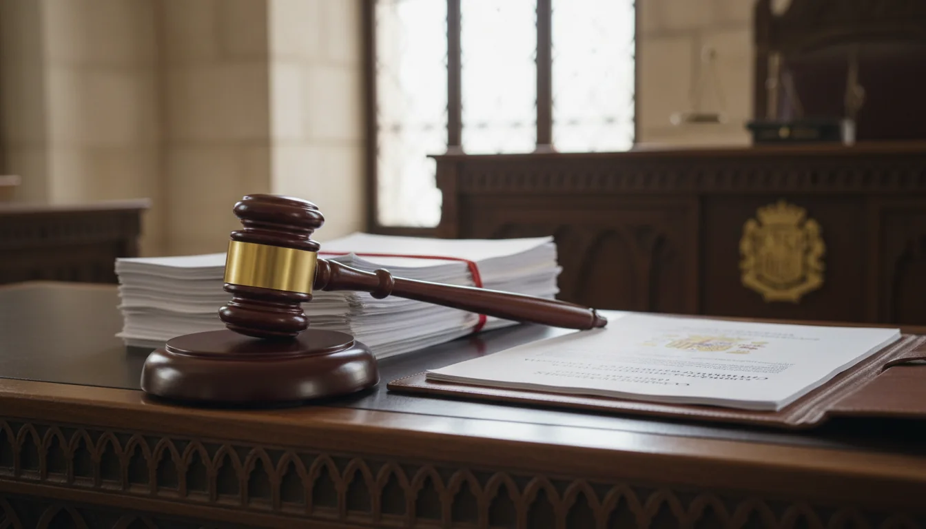 Gavel and Spanish legal papers