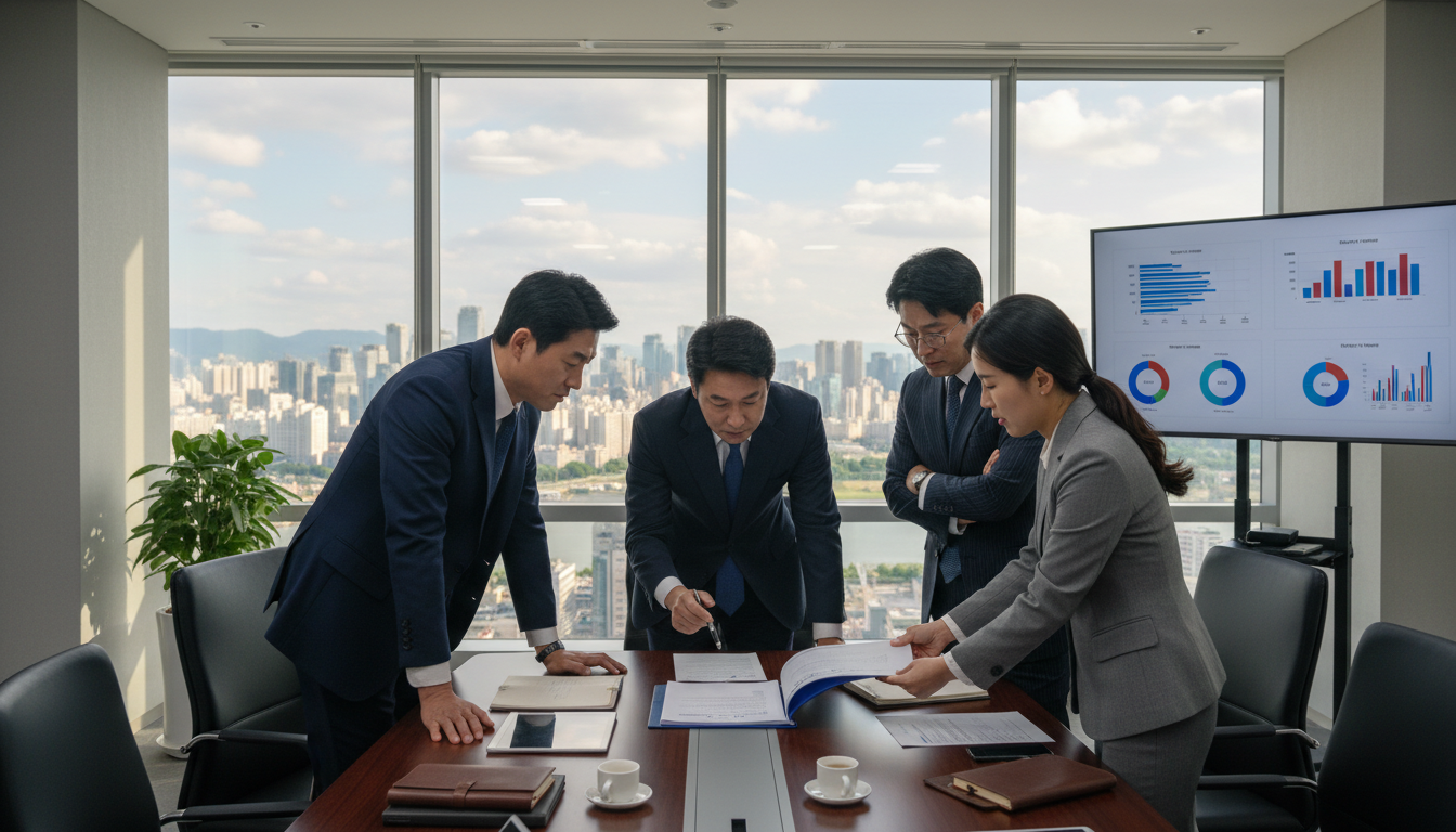 Business meeting for contract review