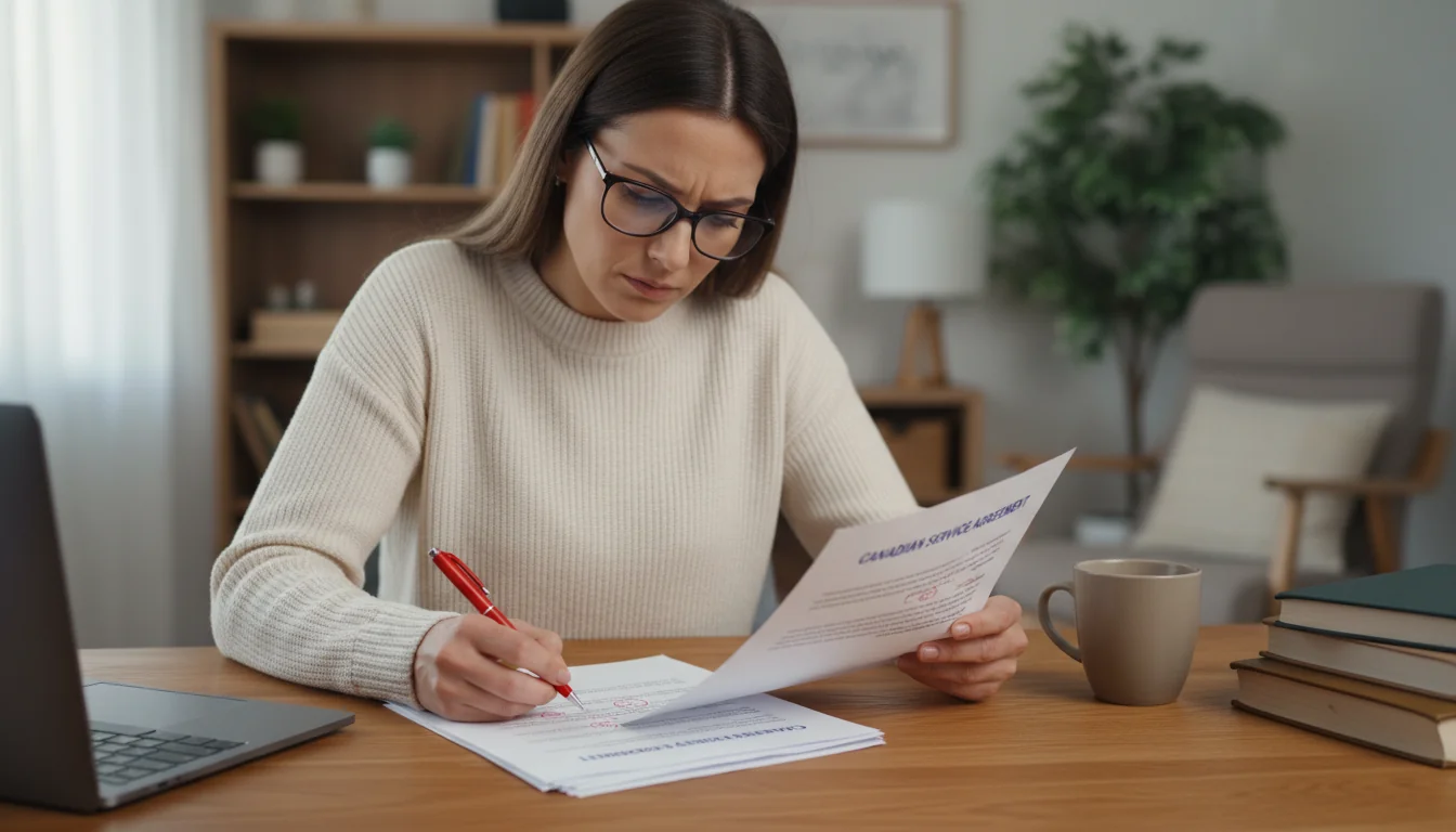 Person avoiding contract pitfalls