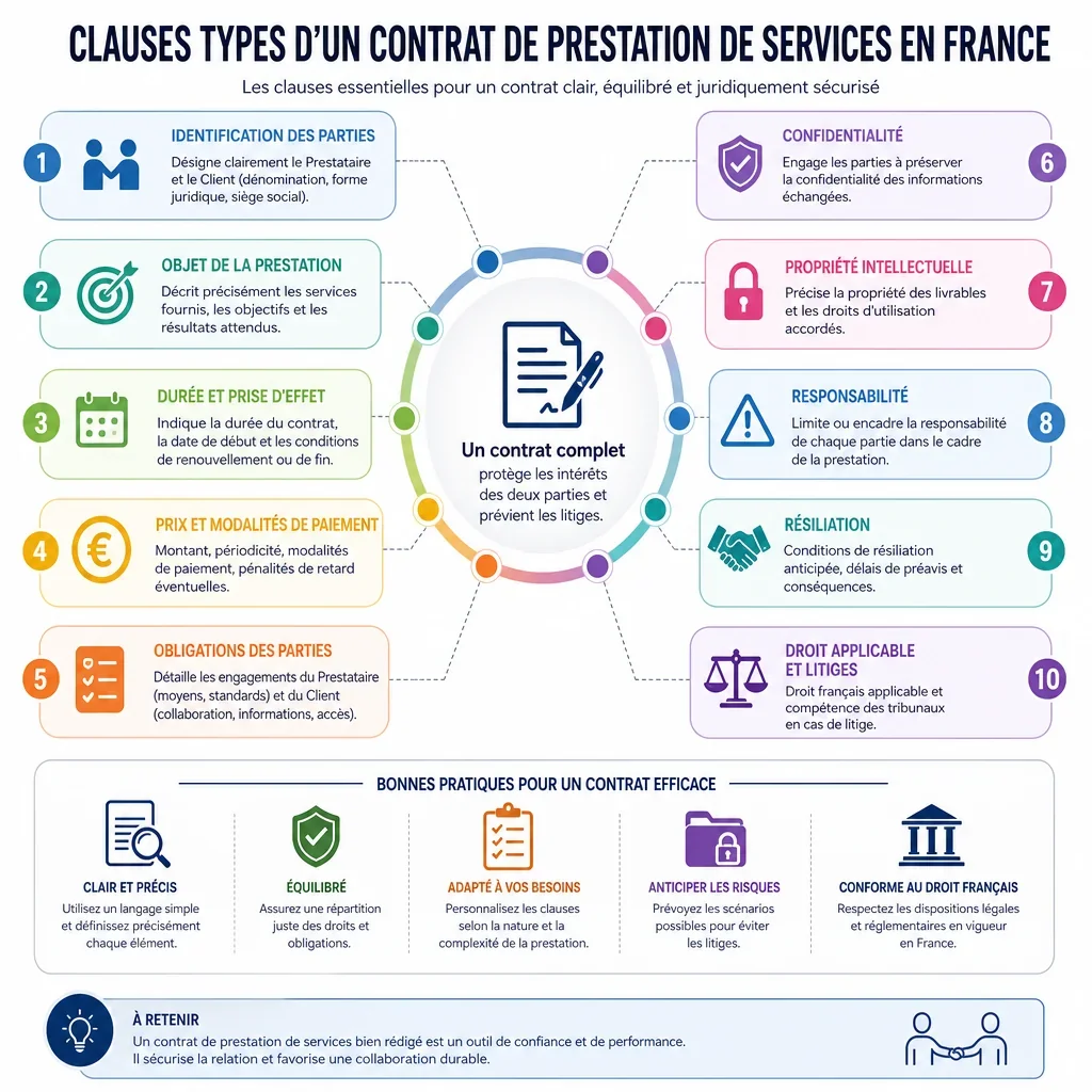 Clauses types d’un contrat de prestation de services