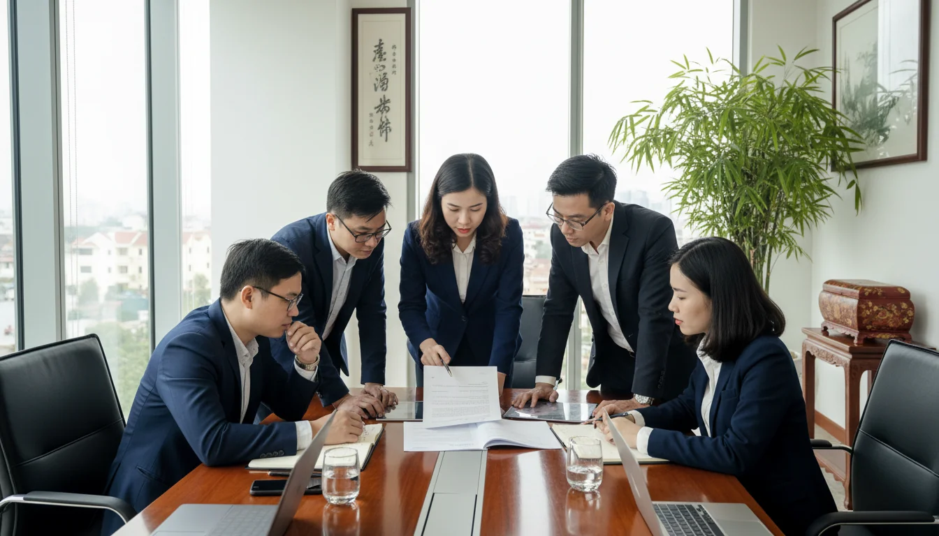 Vietnamese company reviewing service agreement