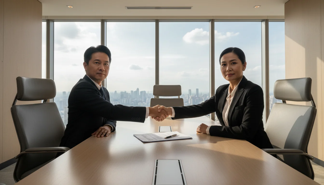 Business handshake sealing agreement