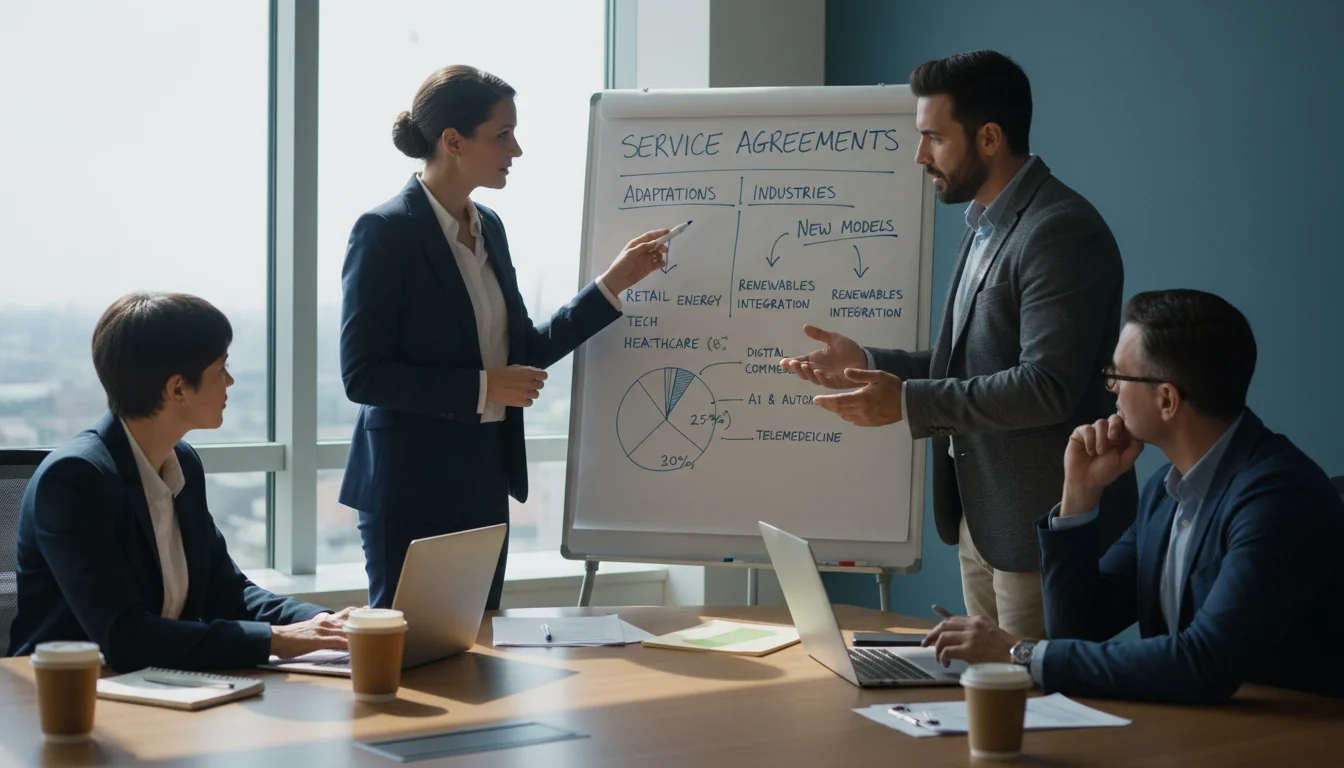 Business meeting on contract customization