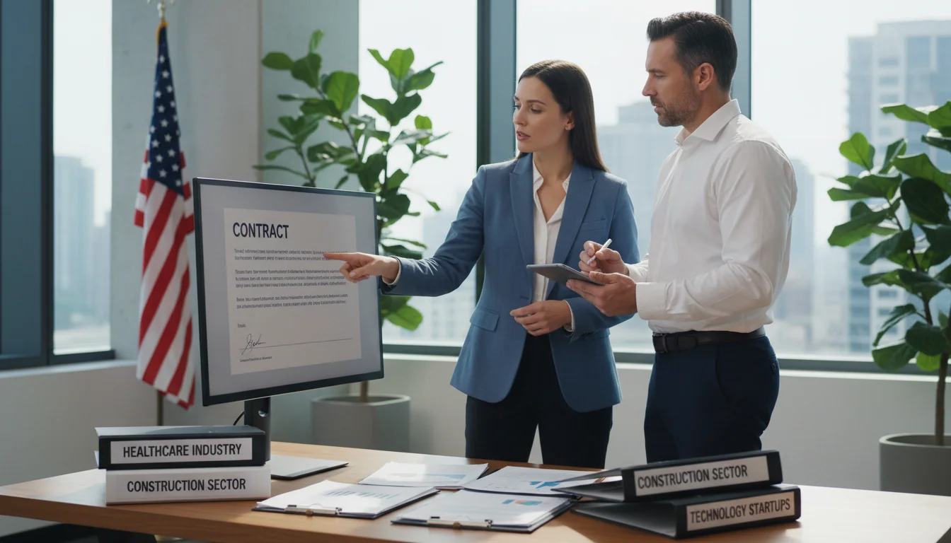 Legal professionals customizing contracts