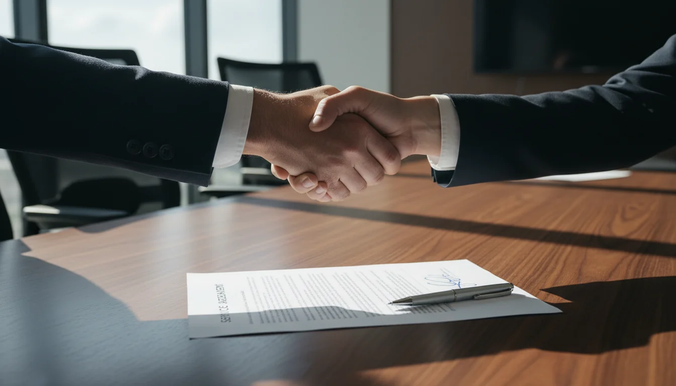 Handshake sealing service agreement