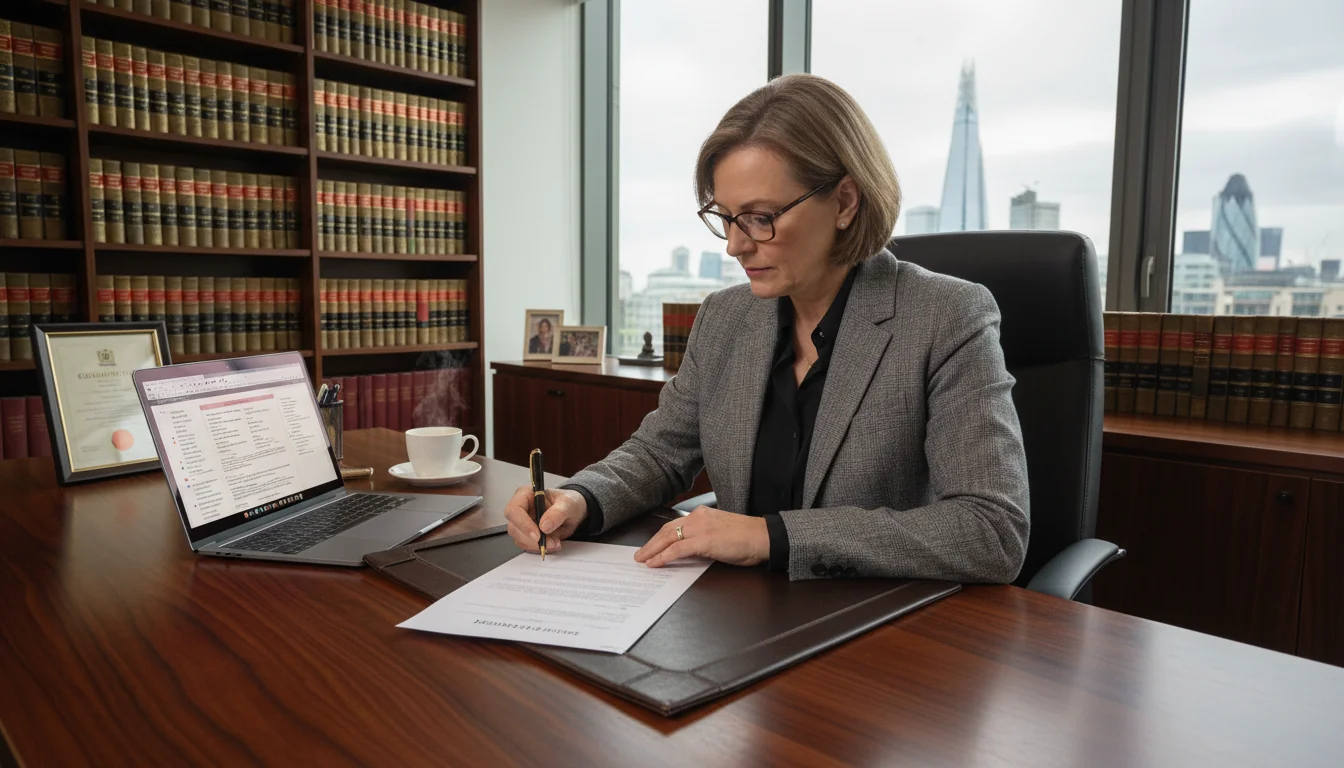 Professional drafting a service agreement