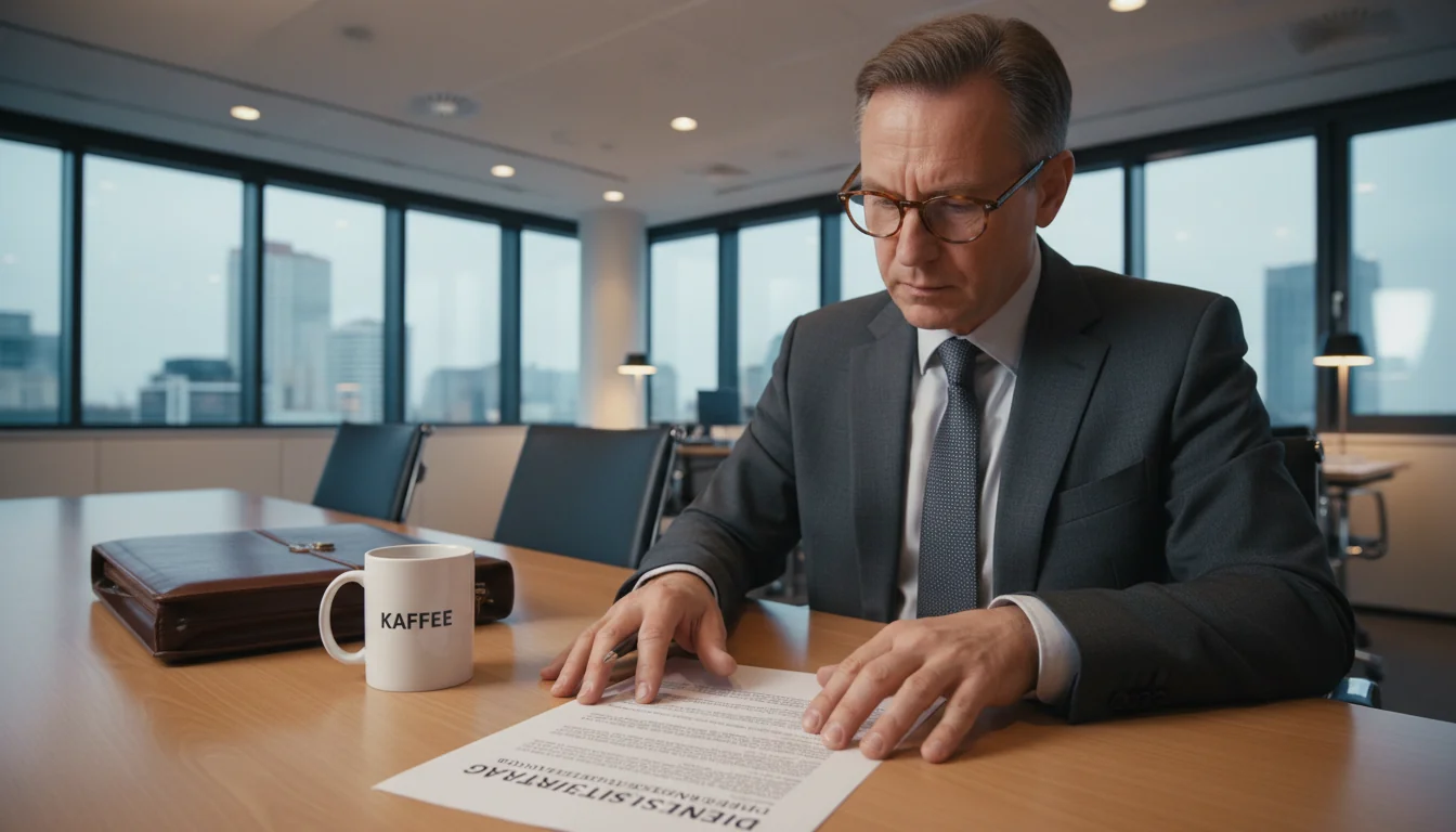 Lawyer reviewing service agreement