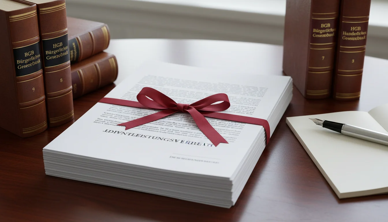 Stack of German service contracts