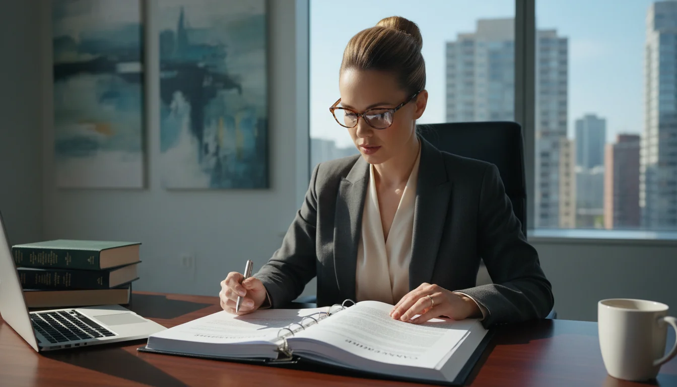 Canadian lawyer reviewing service contract