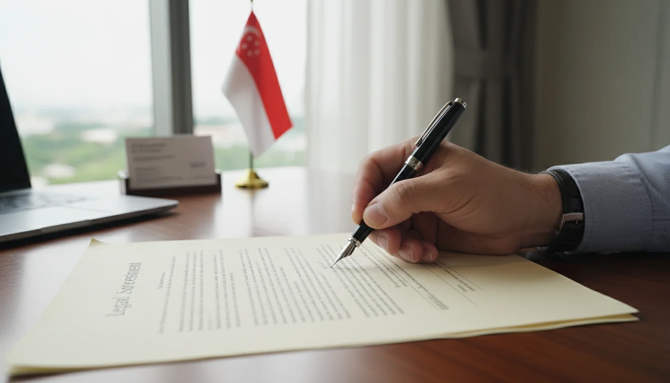Hand signing service agreement contract