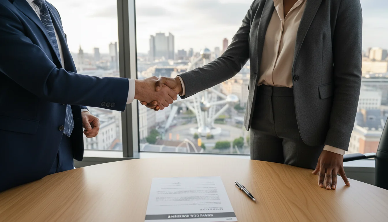 Signing a Belgian service agreement