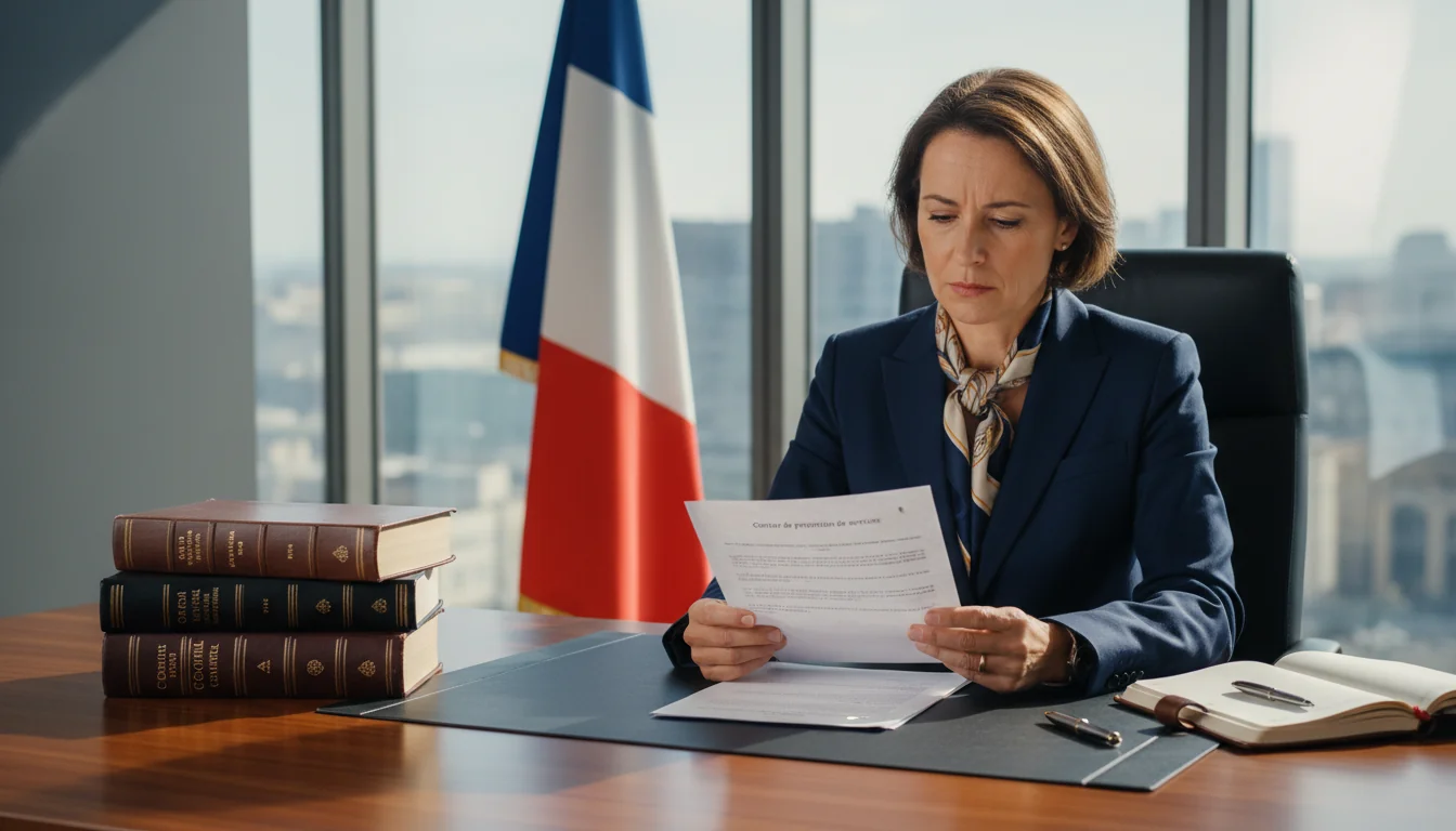 French lawyer reviewing service contract