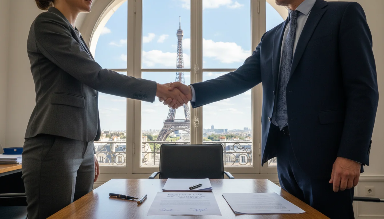 Signing a services agreement in France