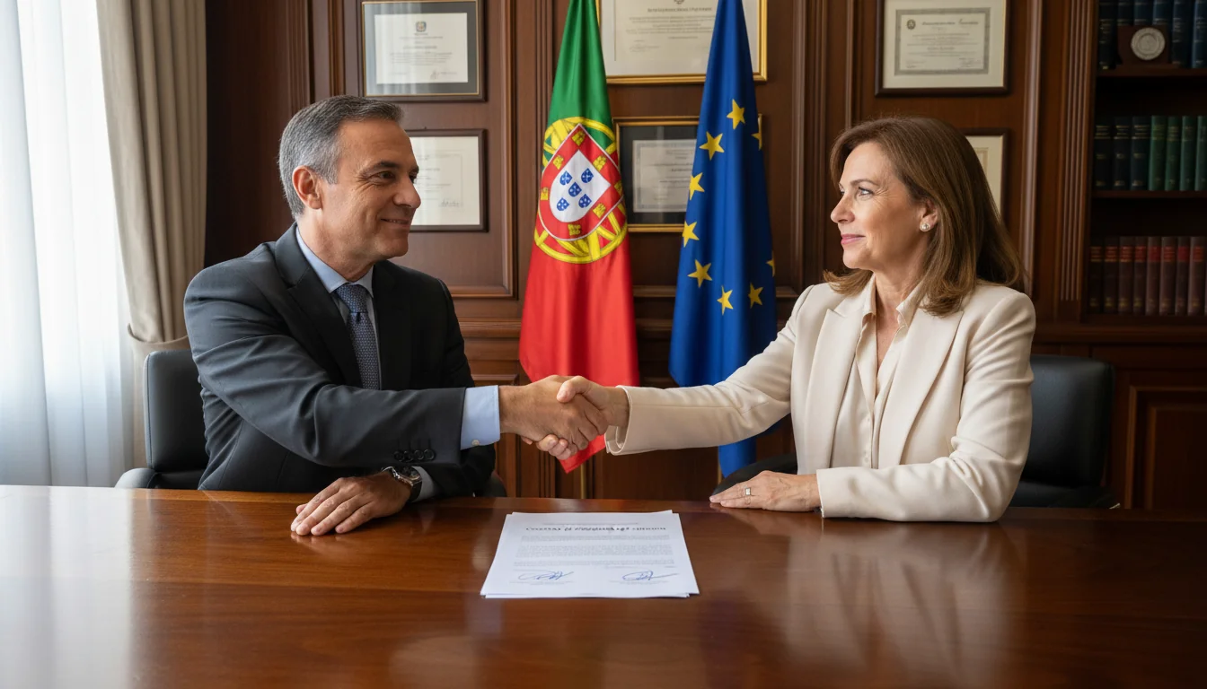 Signing a services agreement in Portugal