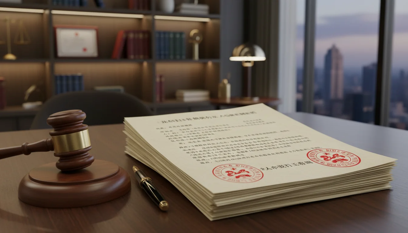 Stack of Chinese legal service documents