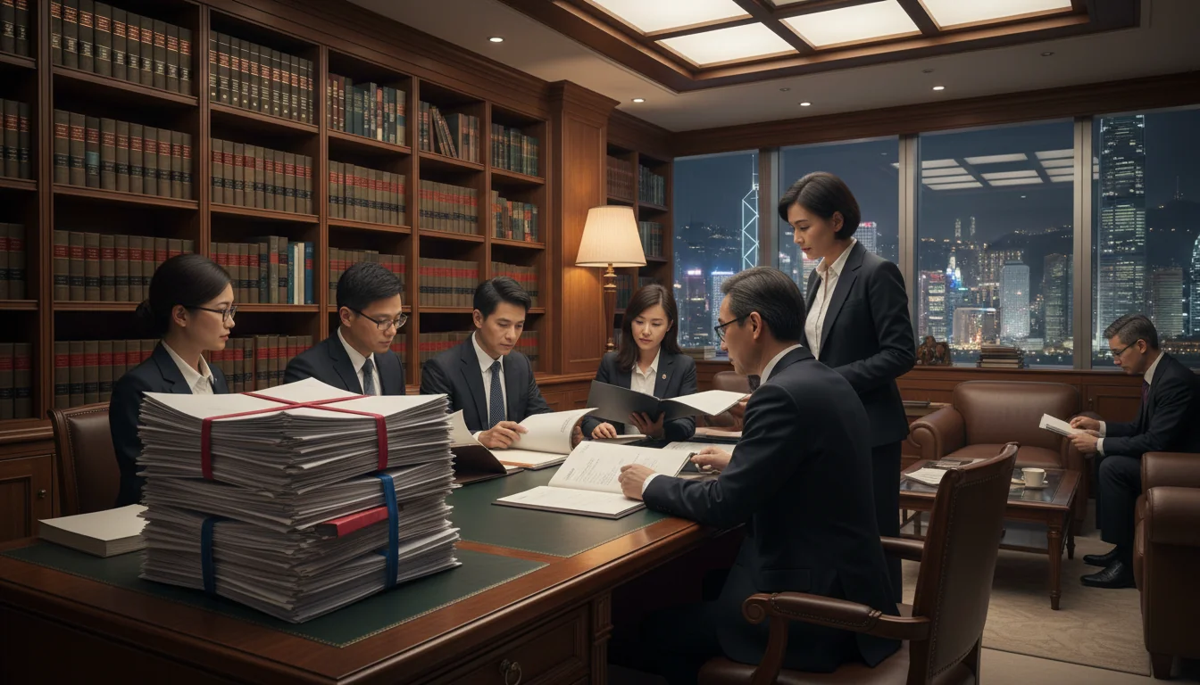 Stack of legal documents in office