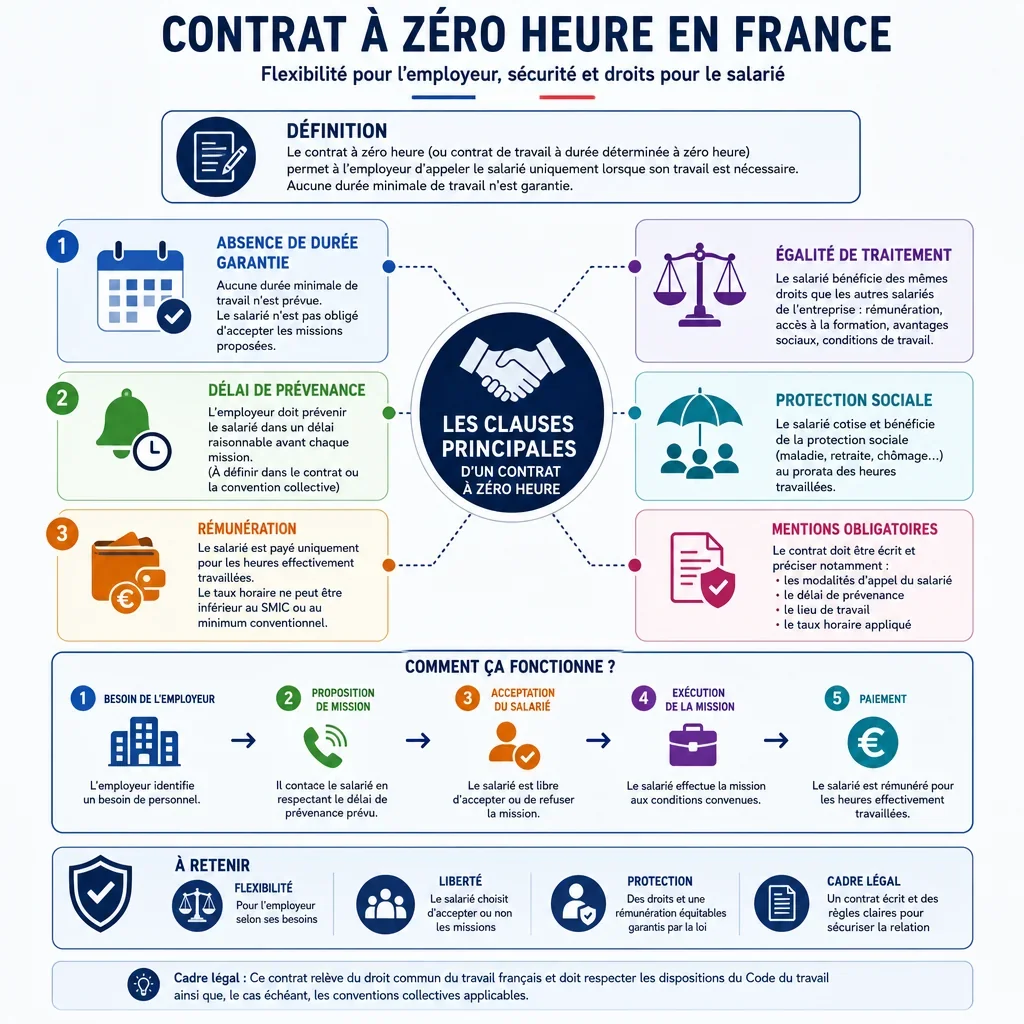 Clauses principales d'un contrat à zéro heure