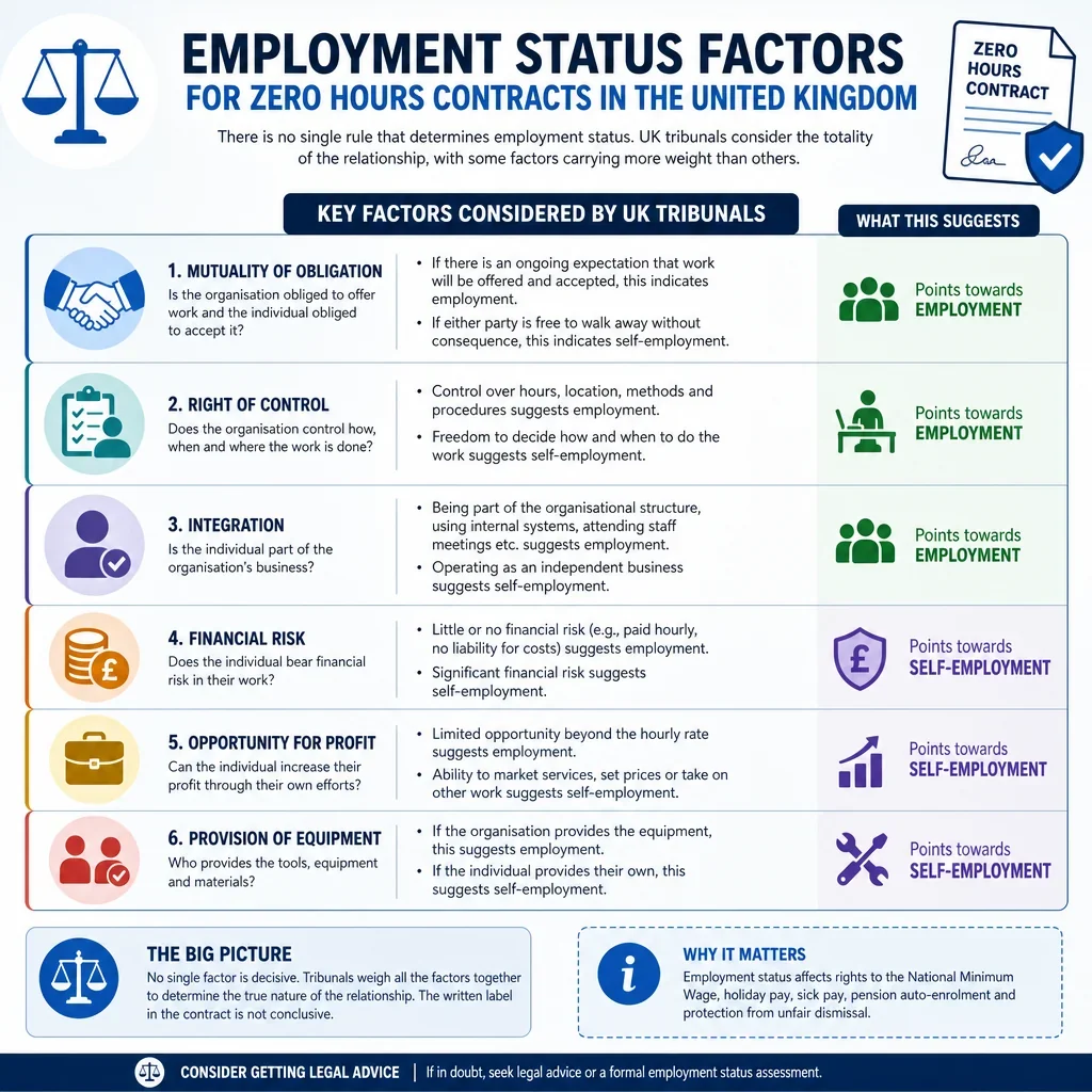 Employment Status Factors for Zero Hours Contracts