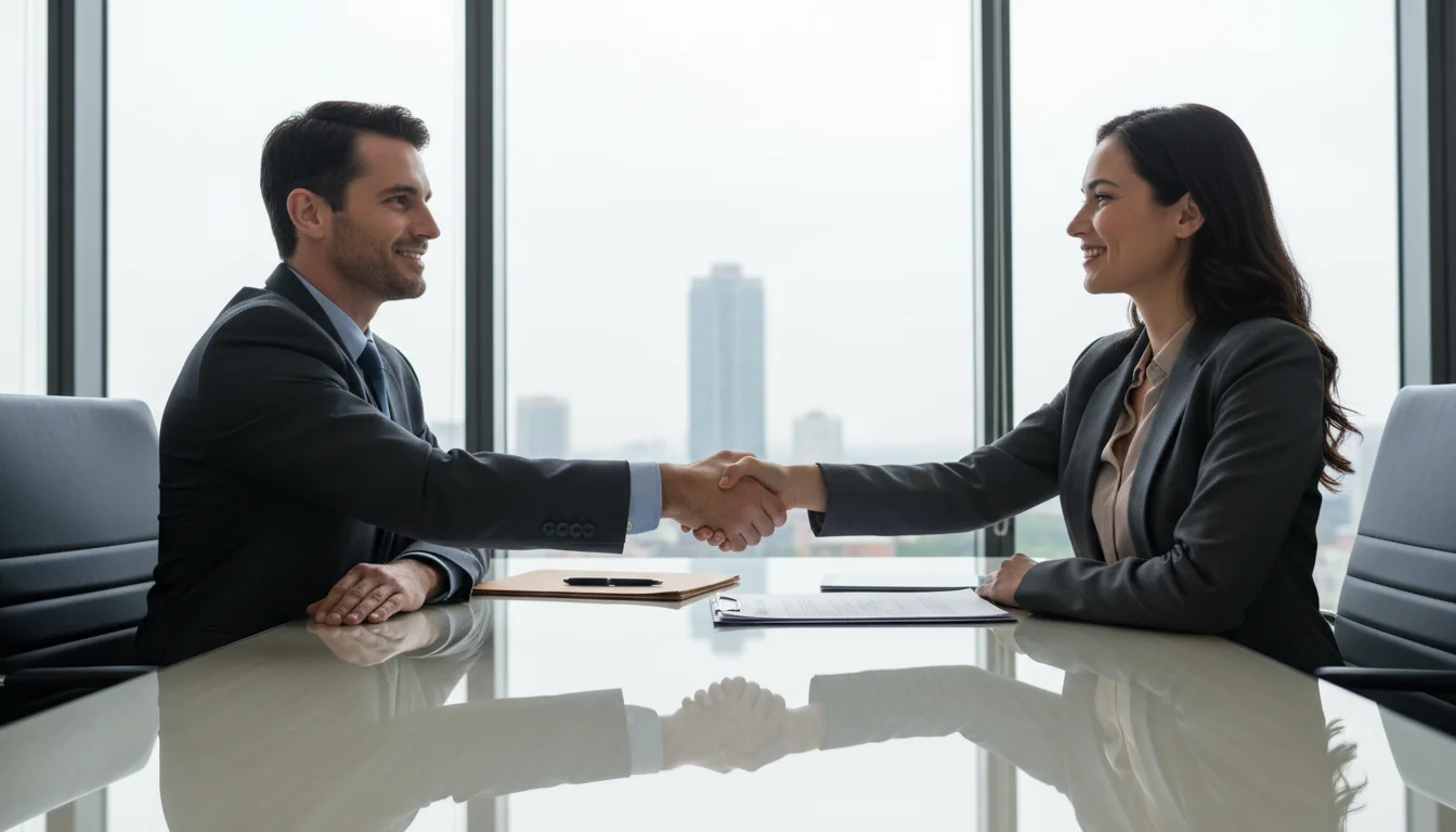 Handshake sealing employment deal