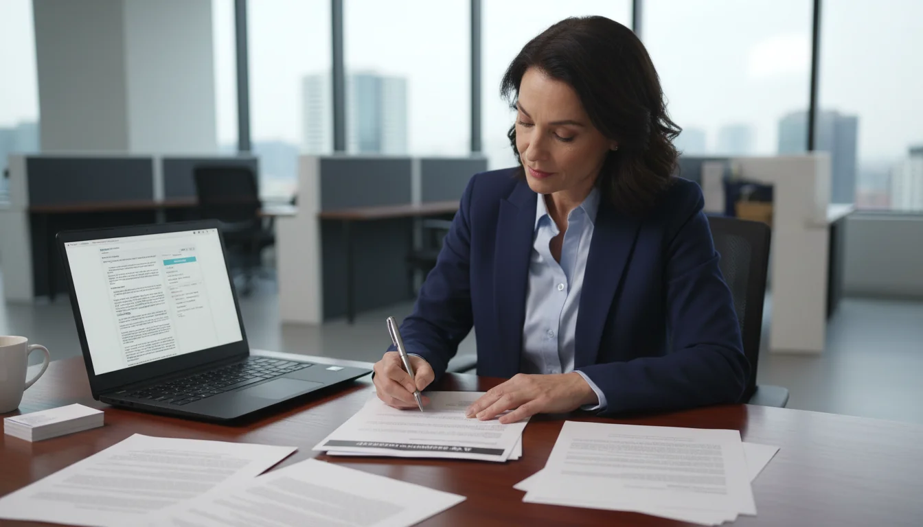 Professional signing employment contract