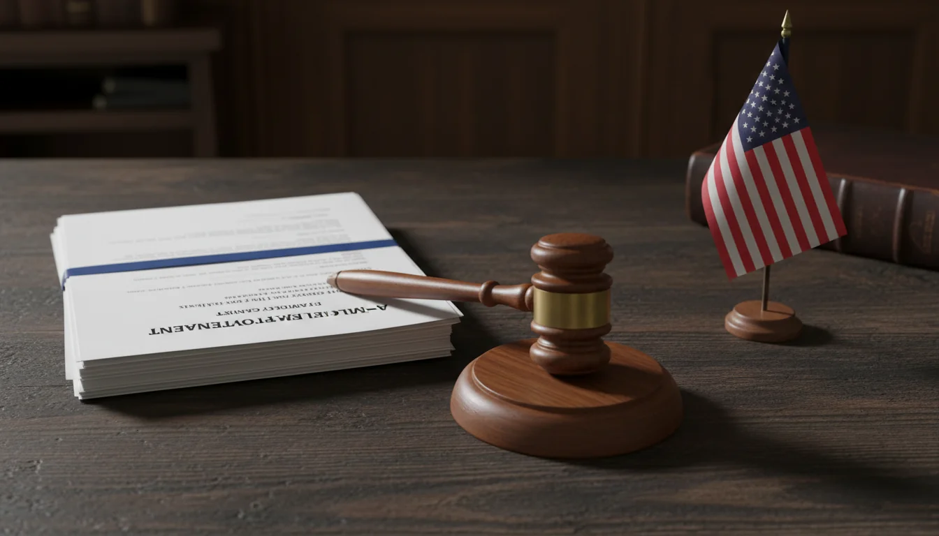 Gavel and legal employment papers