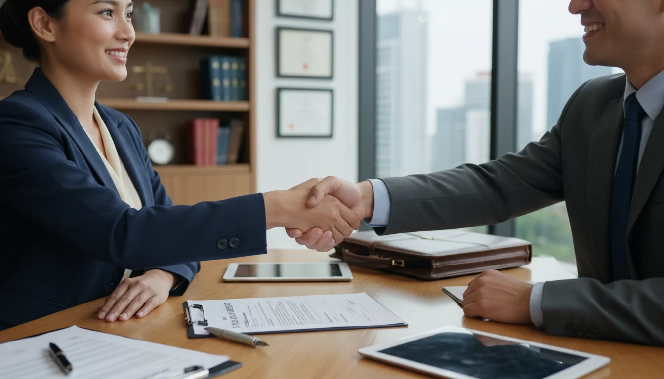 Handshake sealing employment deal