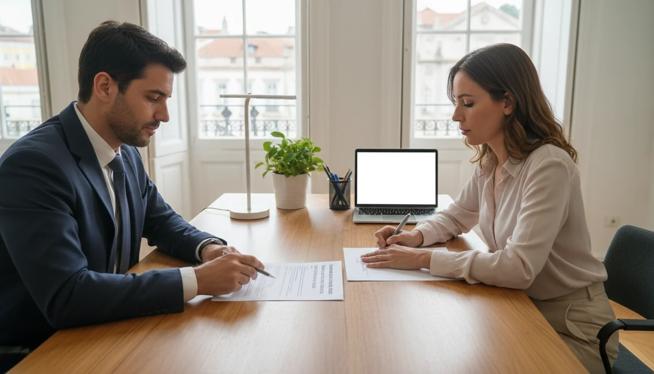 Portuguese employment contract signing.