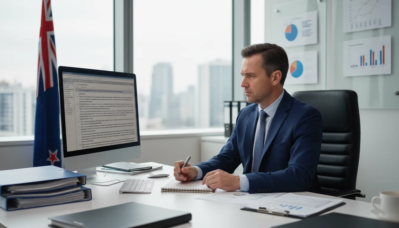 Accountant reviewing NZ tax compliance