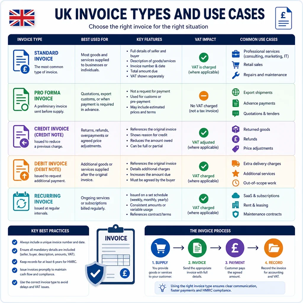 UK Invoice Types and Use Cases