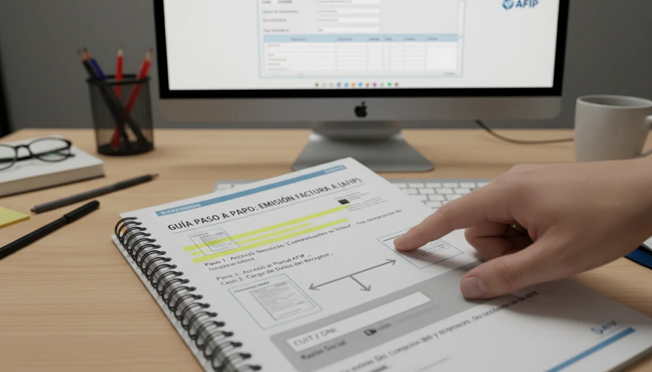 Step-by-step AFIP invoice process diagram