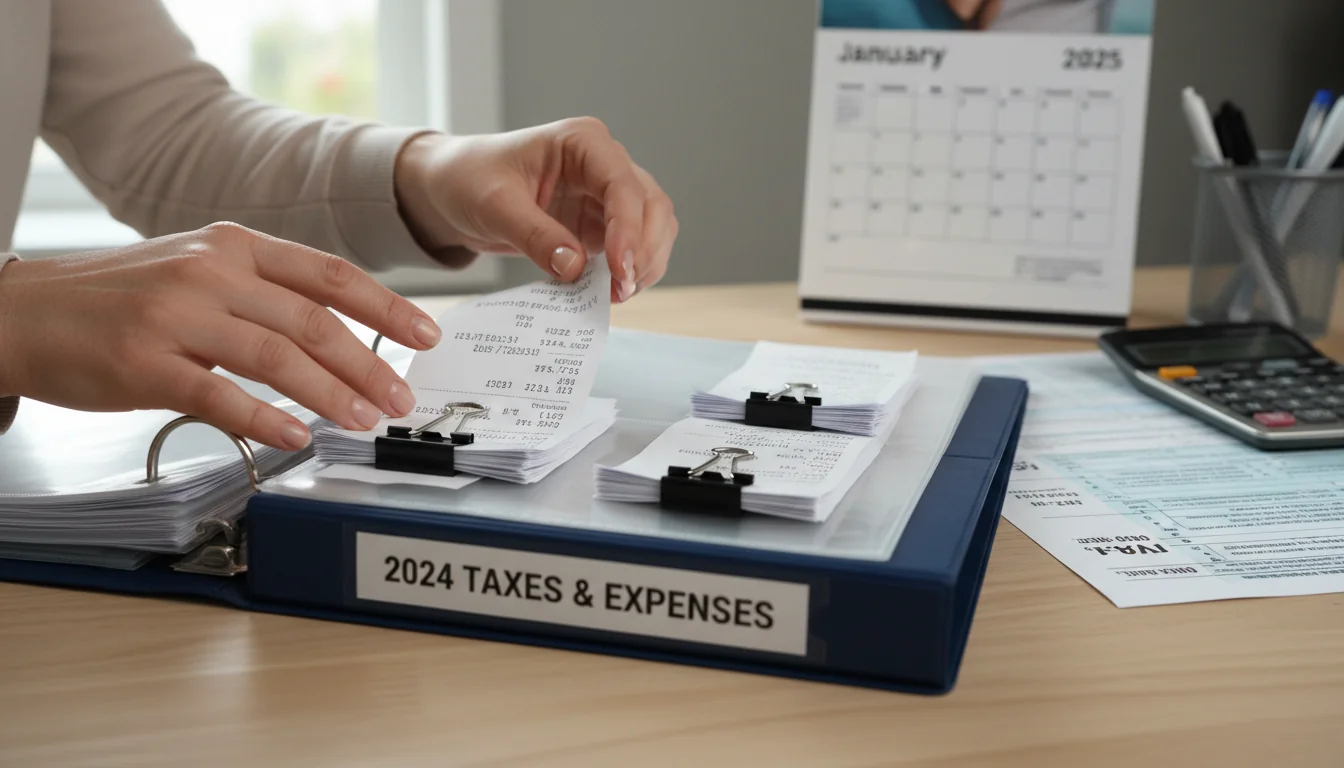 Filing receipts properly in organized binder