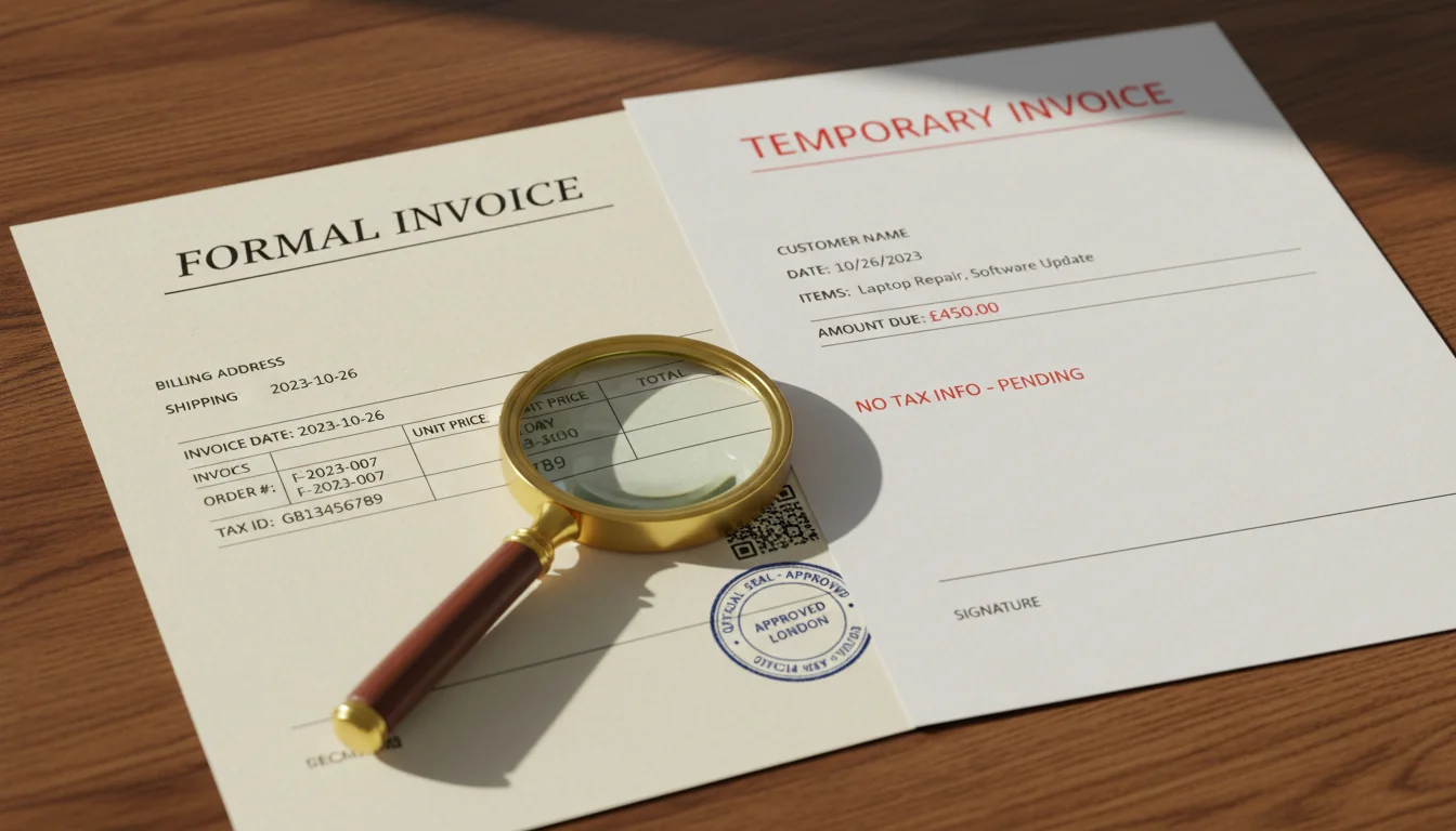 Invoice comparison chart