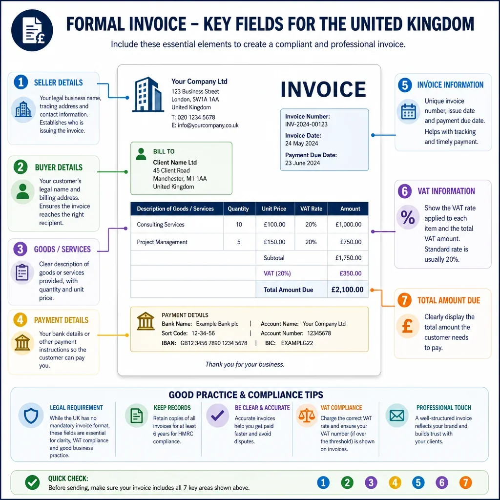 Formal Invoice Field Checklist
