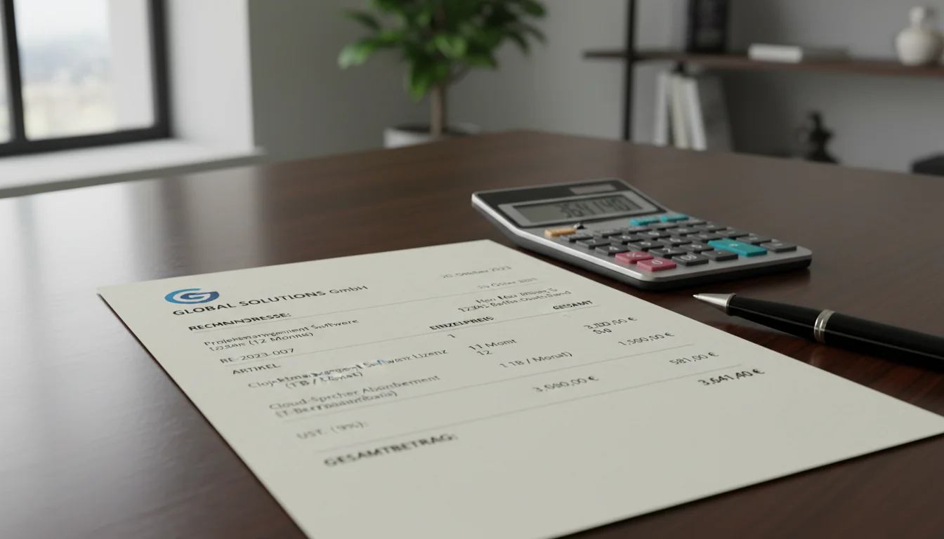 German invoice document close-up